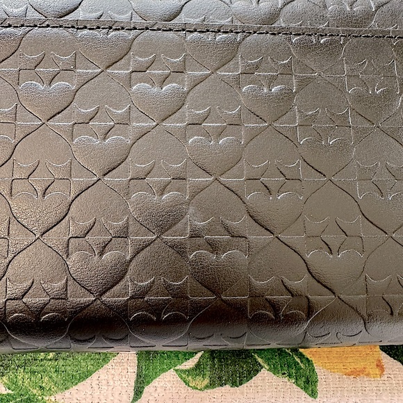 Kate spade continental wallet embossed spade pattern - Picture 3 of 9